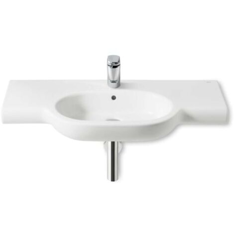 Lavabo de porcelana Roca Meridian mural 1000x460x150mm Blanco
