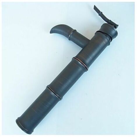 Lavabo de robinet en bambou tout en cuivre antique (trois sections noires)