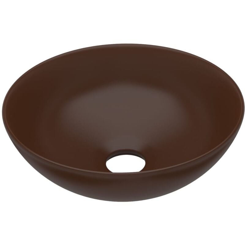 Lavabo de salle de bain Céramique Marron Rond
