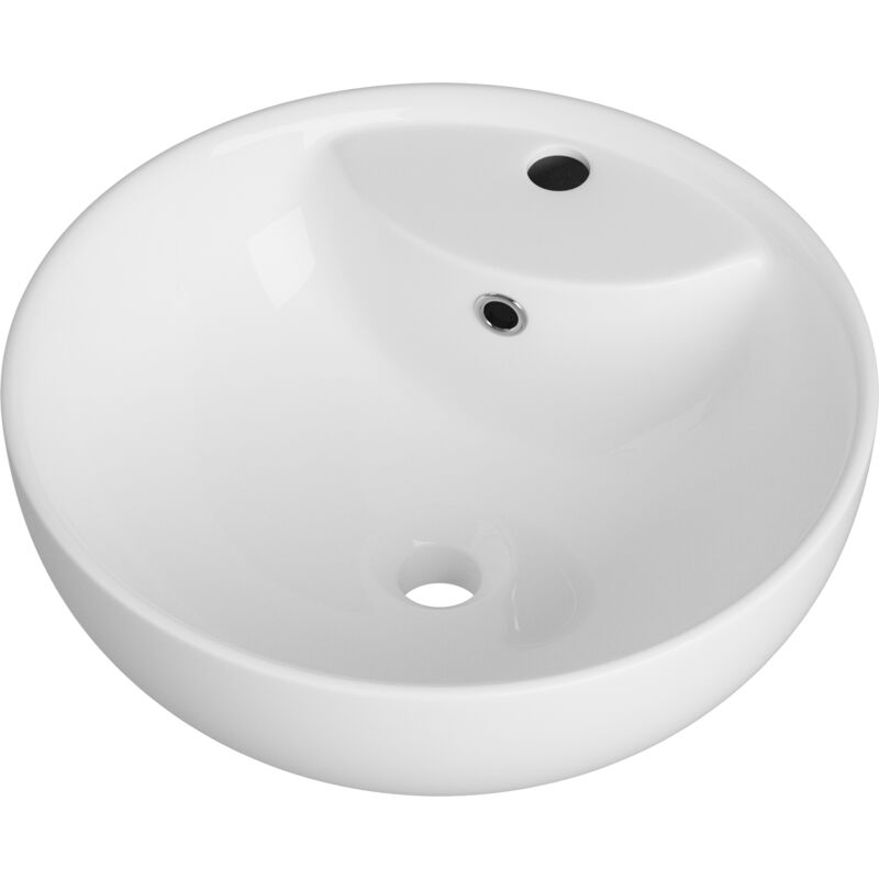 Lavabo de salle de bain rond en ceramique avec trop plein java 85031081