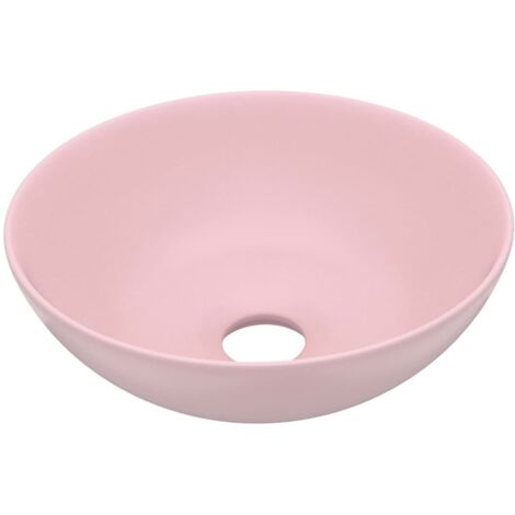 Lavabo de salle de bain rond vasque à poser de toilette lave-mains de cuisine salle cosmétique maison intérieur céramique 28 cm rose mat