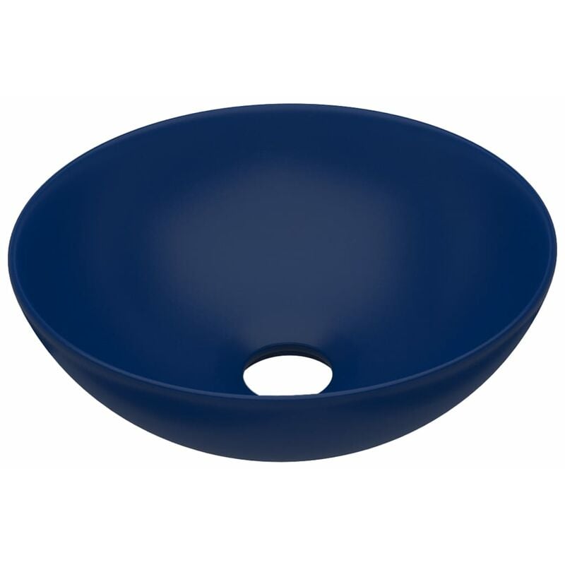 Lavabo de salle de bain rond vasque à poser de toilette lave-mains de cuisine salle cosmétique maison intérieur 28 cm céramique bleu foncé