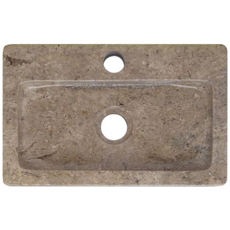 Lavabo de salle d'eau vasque à poser de toilette lave-mains de salle de bain lavabo de salle d'eau maison intérieur 38 x 24 cm marbre gris