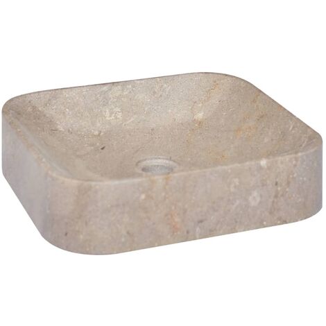 Lavabo de salle d'eau vasque à poser de toilette lave-mains de salle de bain lavabo de salle d'eau maison intérieur 40 x 40 cm marbre gris