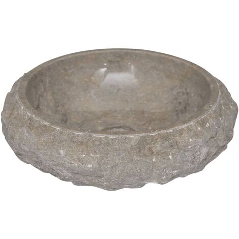 Lavabo de salle d'eau vasque à poser de toilette lave-mains de salle de bain lavabo de salle d'eau maison intérieur gris 40 x 12 cm marbre