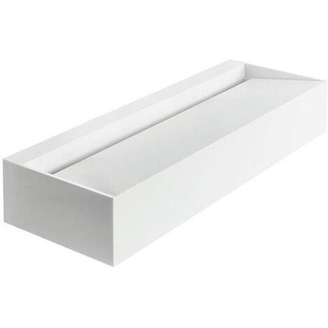 Lavabo de série IS Silhouette pour 2 personnes, sans robinet ni vidange, 1200x470x200 mm, blanc