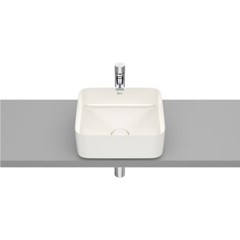 Lavabo de sobre encimera de FINECERAMIC® SQUARE INSPIRA - ROCA Color: Beige