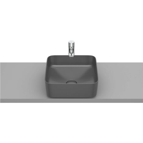 Lavabo de sobre encimera de FINECERAMIC® SQUARE INSPIRA - ROCA Color: Onix