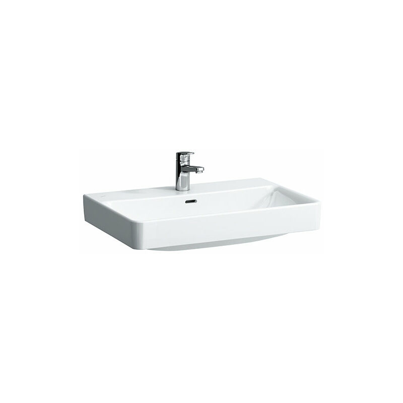 

Lavabo de sobre encimera Running PRO S, 3 agujeros para grifos, con rebosadero, 700x465, blanco, color: Blanco con LCC - H8169674001081