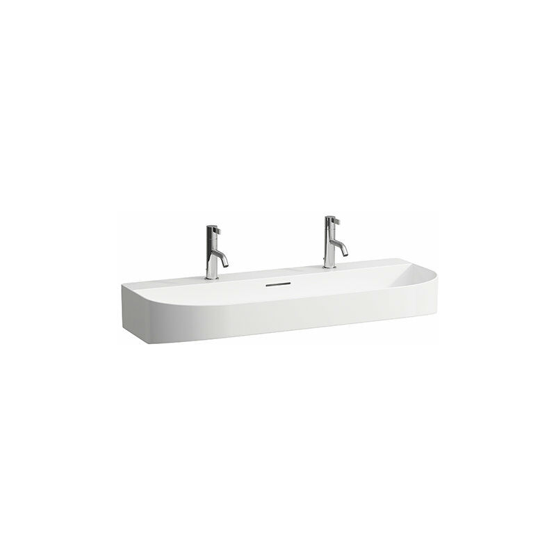 

Lavabo de sónar de funcionamiento bajo el montaje, 2 agujeros para grifos, con desbordamiento, 1000x420mm, color: Nieve (blanco mate) - H8103477571071