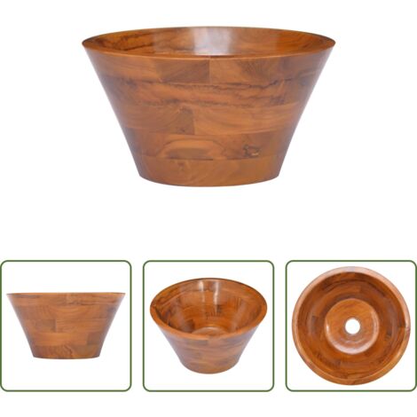 Lavabo de teca -  Lavabo de madera maciza de teca Φ40x20 cm