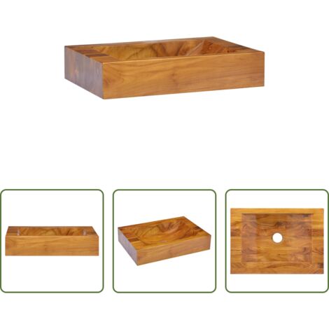 Lavabo de teca -  Lavabo de madera maciza de teca 50x35x10 cm