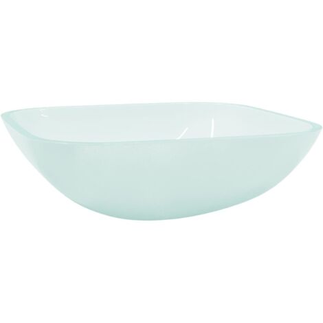 Lavabo de vidrio esmerilado 42x42x14 cm vidaXL
