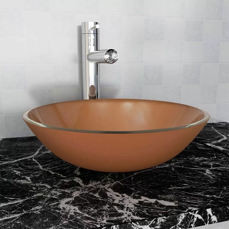 

Lavabo de vidrio templado 42 cm marrón