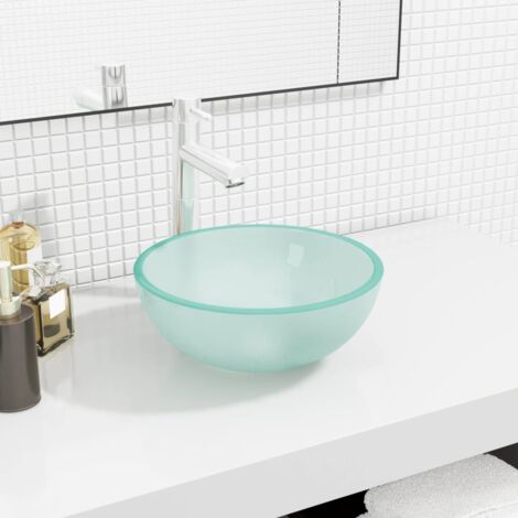 Lavabo de vidrio templado esmerilado 30x12 cm