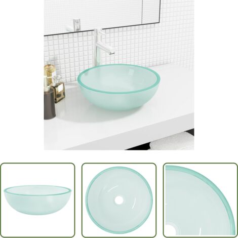Lavabo de vidrio templado -  Lavabo de vidrio templado esmerilado 35x12 cm