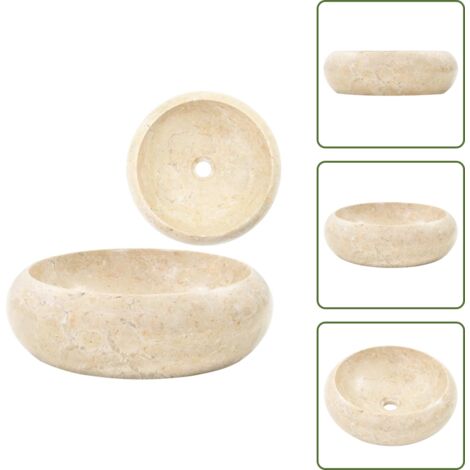 Lavabo decorativo - vidaXL Lavandino 40x12 cm in Marmo Crema - Lavabo moderno
