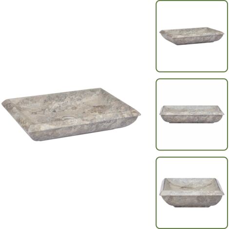 Lavabo decorativo - vidaXL Lavandino Grigio 50x35x10 cm in Marmo - Lavabo moderno