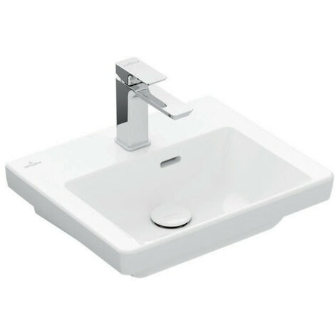 Lavabo del baño V&B Subway 3.0 450x370 mm Fregadero con desbordamiento con orificio para toque blanco C+