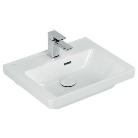 Lavabo del bañoV&B Subway 3,500x400 mm fregadero con desbordamiento con orificio para toque blanco C+
