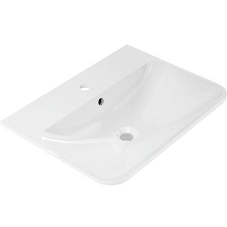 Lavabo Design ANNIKA 600x148x450 mm fonte minérale blanc