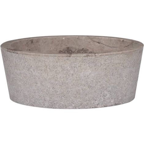 Lavabo diamètre 40 x 15 cm marbre gris