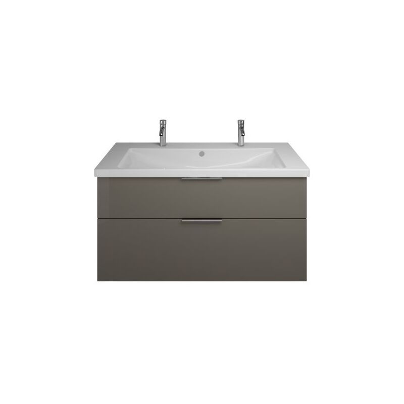 

Lavabo doble de cerámica Burgbad Eqio con lavabo SEYR123, anchura 1230 mm, Color (frente/cuerpo): Gris Alto Brillo / Gris Brillante, Mango G0146