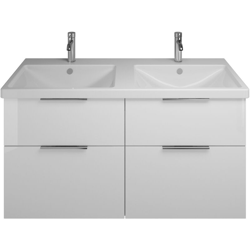 

Lavabo doble de cerámica Burgbad Eqio con lavabo SEYT123, anchura 1230 mm, Color (frente/cuerpo): Blanco Alto Brillo / Blanco Brillante, Mango G0146