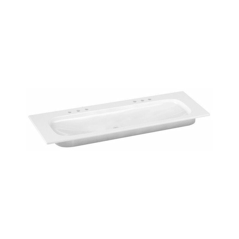 

Keuco - Lavabo doble de cerámica ROYAL UNIVERSE 1305 x 16 x 495 mm apto para grifería de 3 orificios blanco