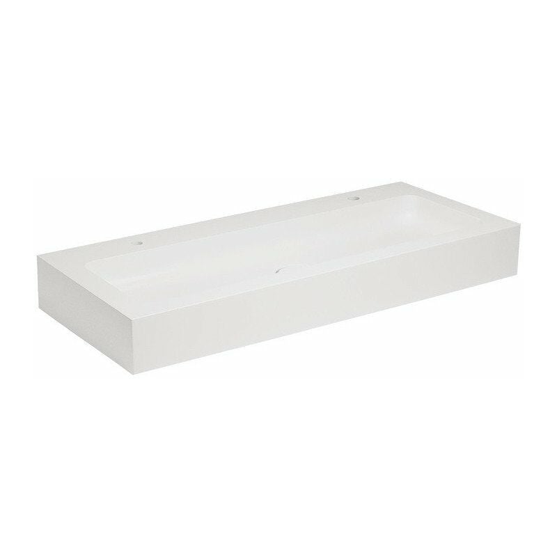 

Keuco - Lavabo doble de fundición mineral EDITION 300 1250 x 155 x 525 mm para grifería con 1 orificio blanco alpino