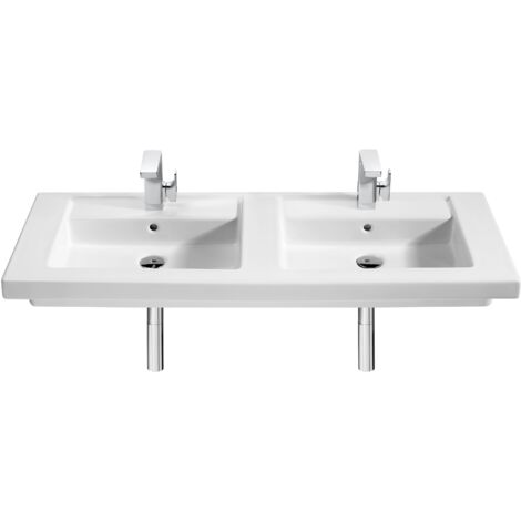 Lavabo doble de porcelana mural o de sobremueble PRISMA - ROCA