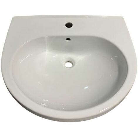 Lavabo Donatello New sospeso o su colonna cm. 63x53 bianco lucido