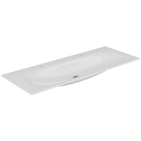 Lavabo double en céramique EDITION 11 1405 x 17 x 538 mm adapté aux robinetteries 1 trou blanc KEUCO