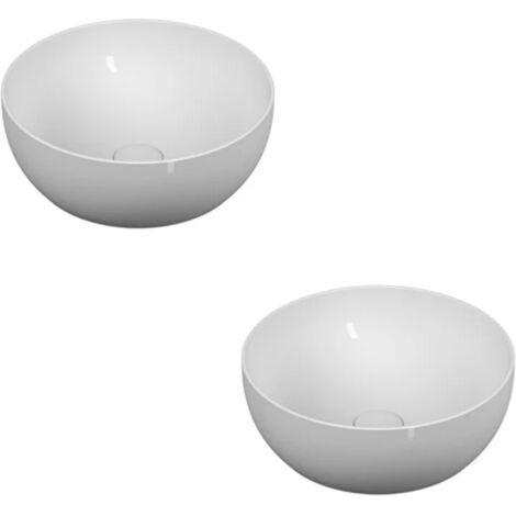 Lavabo double vasque à poser VITRA Outline, rond - blanc brillant Haut de gamme