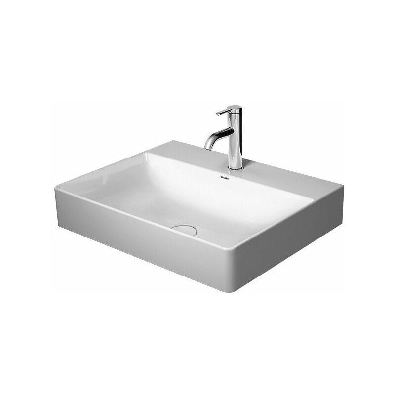 

DURASQUARE lavabo sin rebosadero con plataforma para grifería 600x470mm 3 orificios para grifería blanco - Duravit