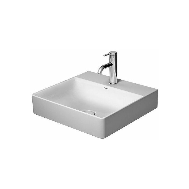 

DURASQUARE lavabo sin rebosadero con plataforma para grifería 500x470mm 3 orificios para grifería blanco - Duravit