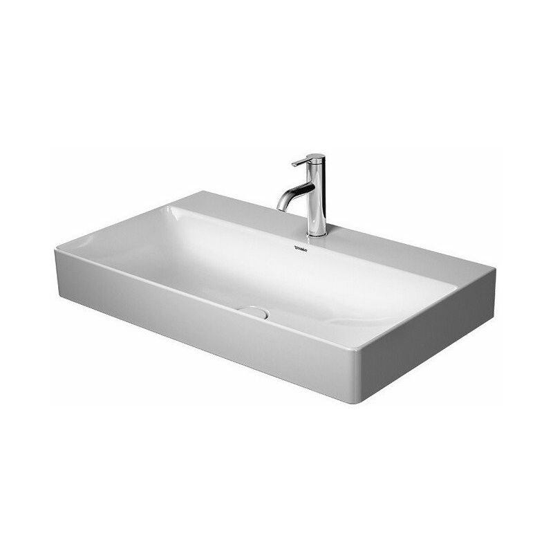 

DURASQUARE lavabo sin rebosadero con plataforma para grifería 800x470mm 3 orificios para grifería blanco - Duravit