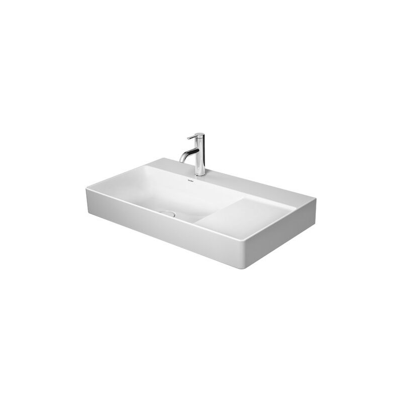 

Lavabo Duravit DuraSquare, lavabo para muebles lijado asimétricamente 80x47cm, 1 agujero para grifo, sin rebosadero, con banco para grifo, lavabo a