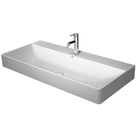 Lavabo Duravit DURASQUARE sans trop pleinavec plage de robinettrie 1000x470mm 1 trou de robinetterie blanc