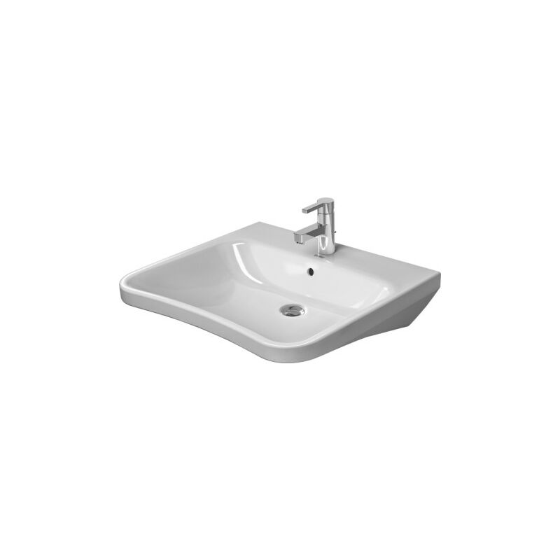 

Lavabo Duravit Durastyle Vital 650 mm, con rebosadero, con banco para grifos, 1 agujero para grifos - 2329650000