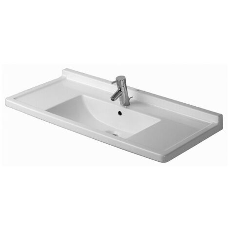 Lavabo Duravit STARCK 3avec trop plein plage de robinettrie 1 trou de robinetterie 1050x485mm blanc