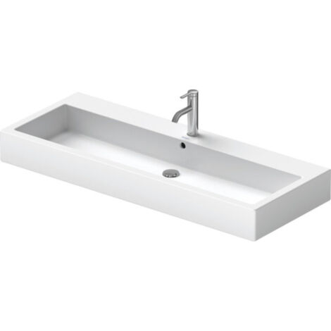 Lavabo Duravit Vero 1200mm con rebosadero, con bancada de