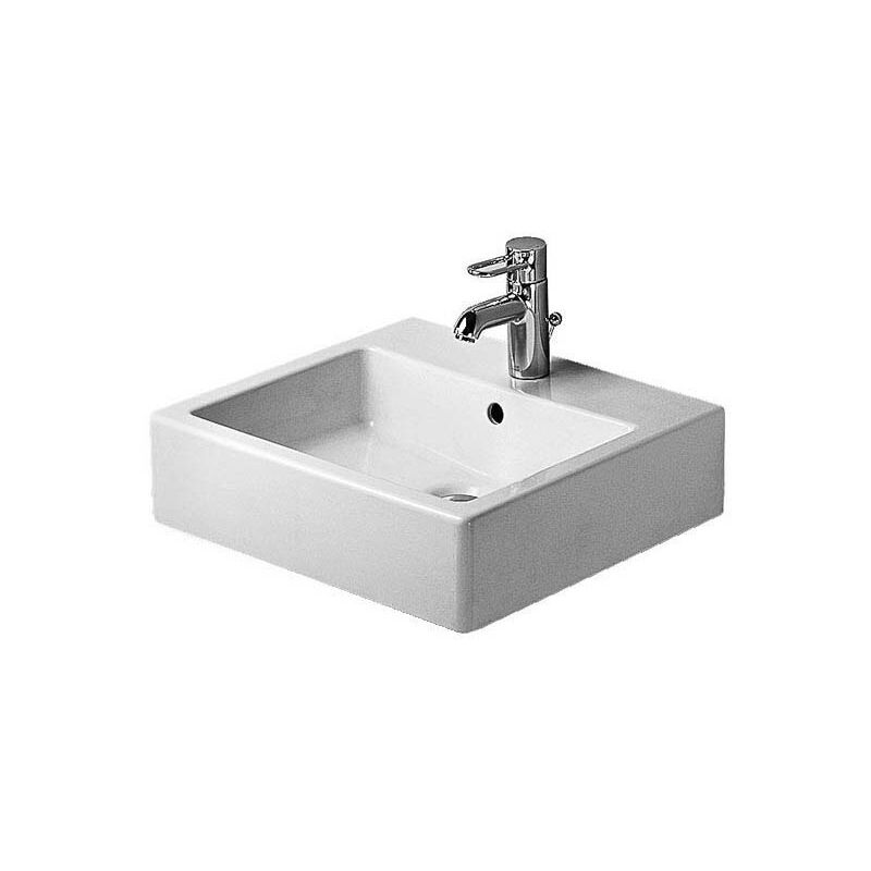 

Lavabo Duravit Vero de 500 mm, con rebosadero, con banco de toma de corriente, 1 toma de corriente, color: Blanco - 0454500000