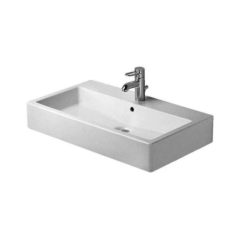 

Lavabo Duravit Vero 700mm, con rebosadero, con banco de toma de corriente, 1 toma de corriente, color: Blanco - 0454700000