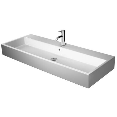 Lavabo Duravit VERO AIR sans trop pleinavec plage de robinettrie 1200x470mm 1 trou de robinetterie blanc