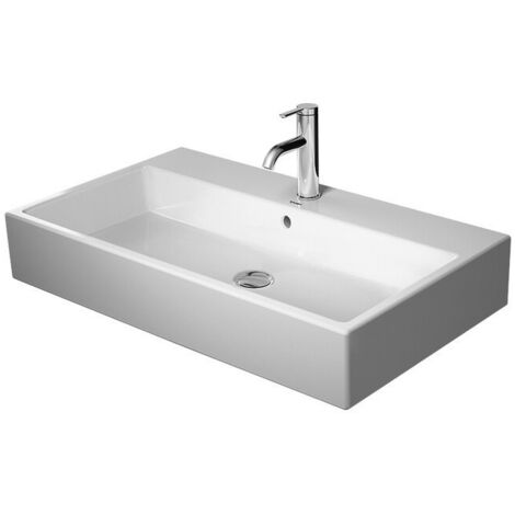 Lavabo Duravit VERO AIR sans trop pleinavec plage de robinettrie geschl 800x470mm sans trou de robinetterie blanc