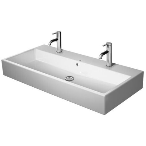 Lavabo Duravit VERO AIRavec trop plein plage de robinettrie 1000x470mm sans trou de robinetterie blanc