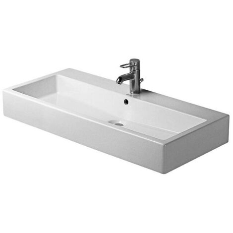 Lavabo Duravit VEROavec trop plein plage de robinettrie 1000x470mm geschl 1 trou de robinetterie blanc