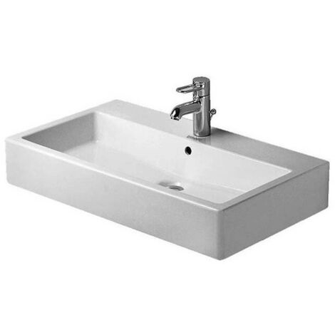 Lavabo Duravit VEROavec trop plein plage de robinettrie 800x470mm 1 trou de robinetterie blanc