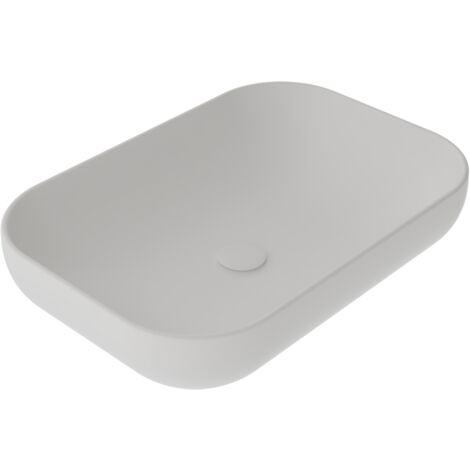 Lavabo Easy appoggio 60x42 rettangolare in ceramica bianco opaco